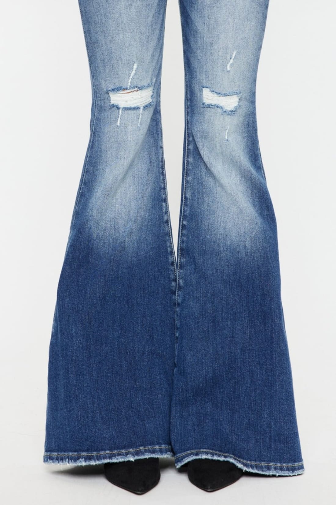 Kancan High Rise Wide Waistband Flare Jeans - Limited Quantities