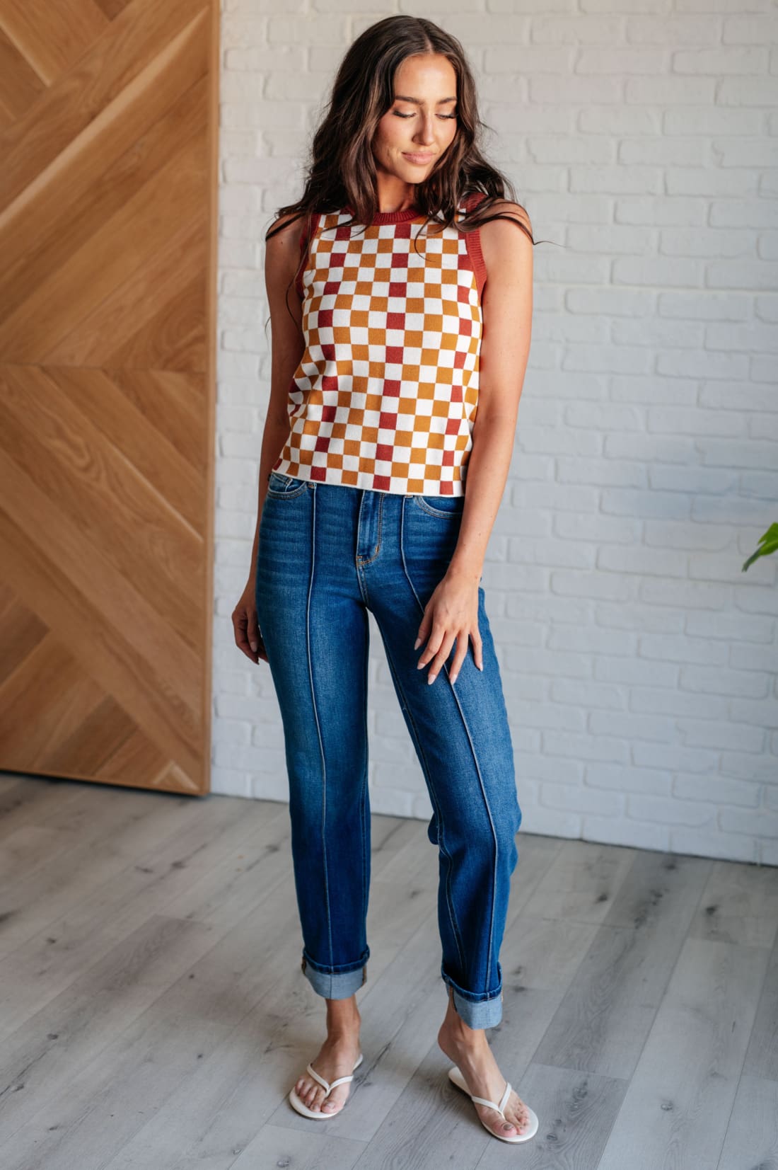 Keeping Score Checkered Tank | Tops