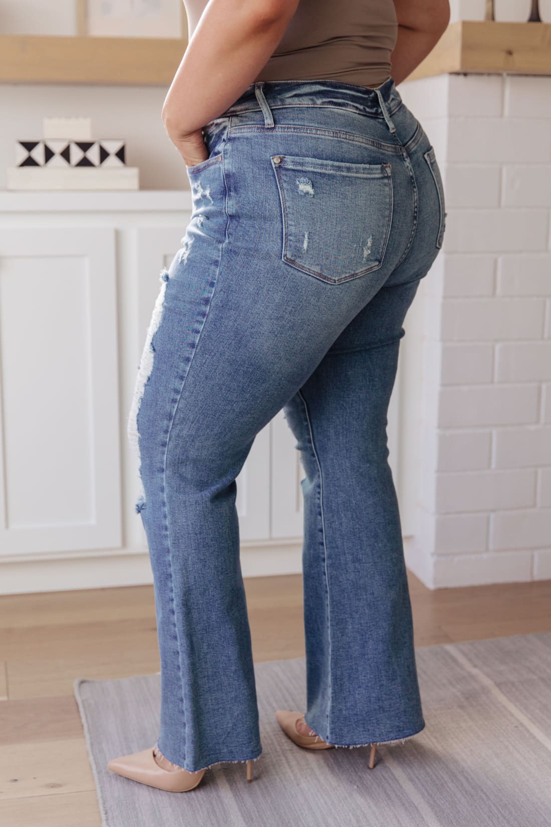 Kiana High Rise Heavy Destroy Flare | Womens jeans