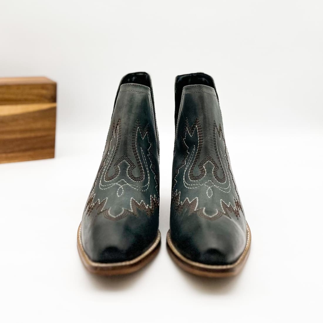 Genuine Leather Kickin’ Western Booties in Teal | boots