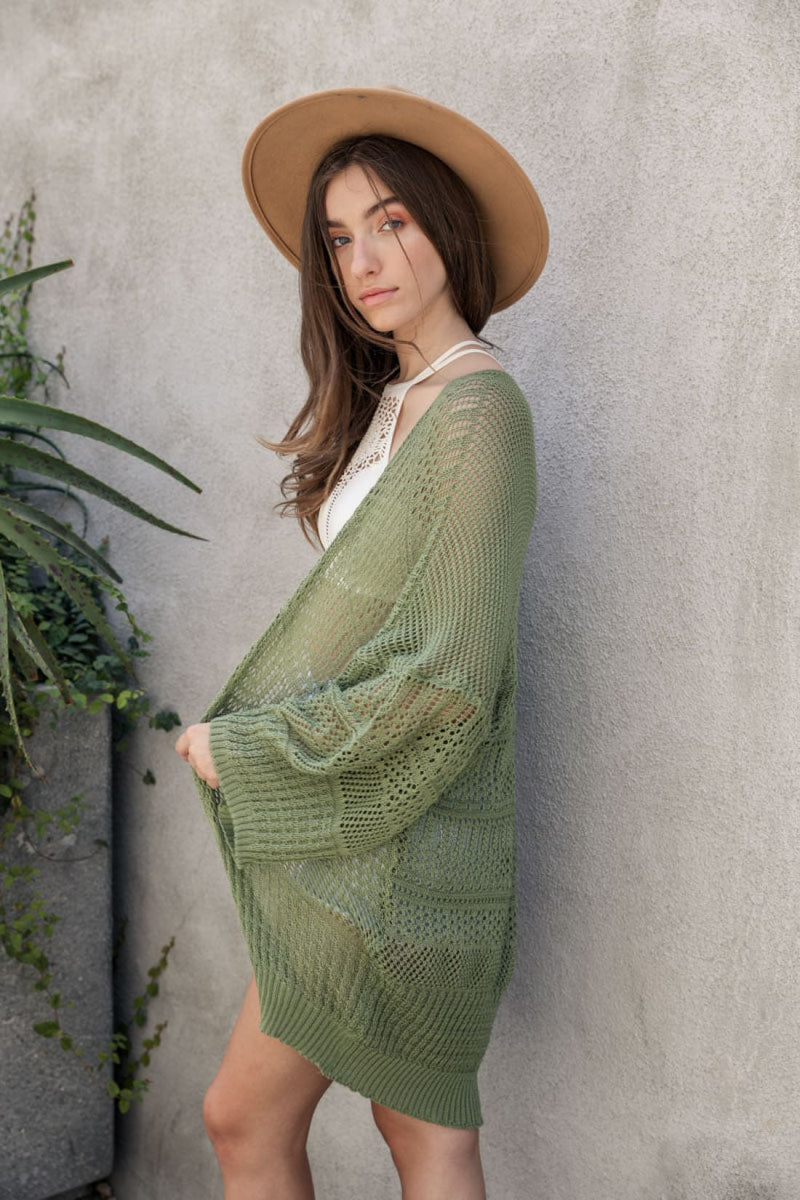 Knit Netted Cardigan | Ponchos