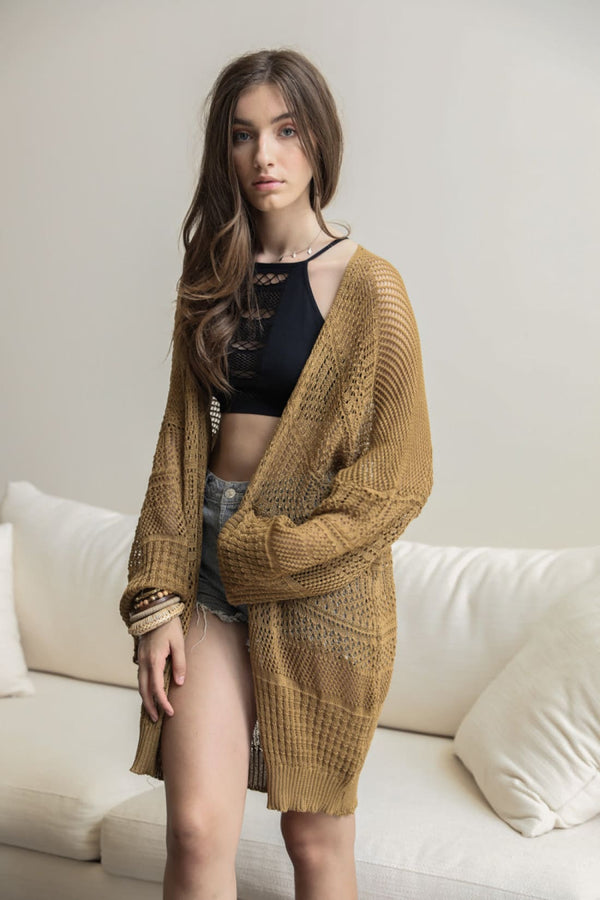 Knit Netted Cardigan | Ponchos