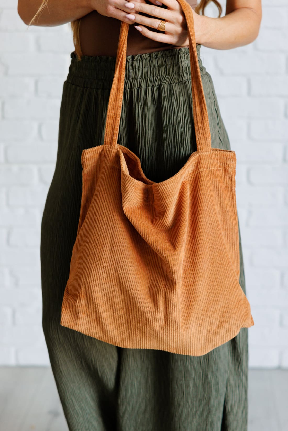 Last Minute Corduroy Tote in Brown | Bags & Totes