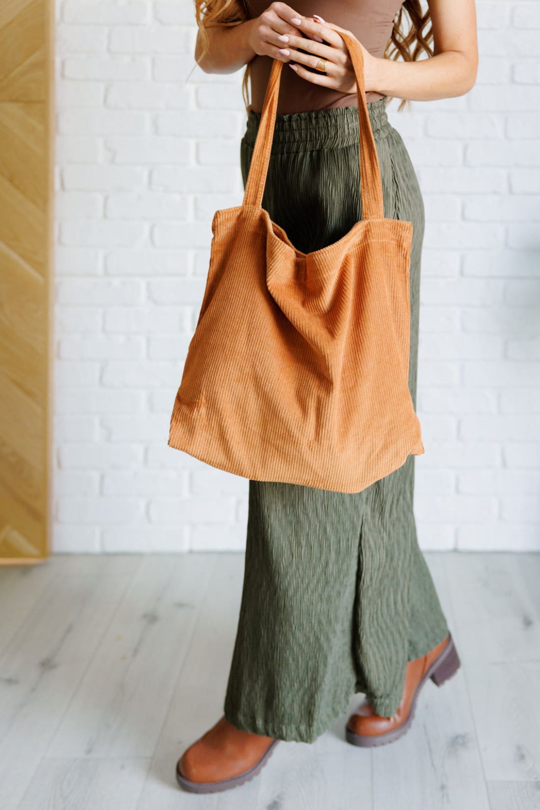 Last Minute Corduroy Tote in Brown | Bags & Totes