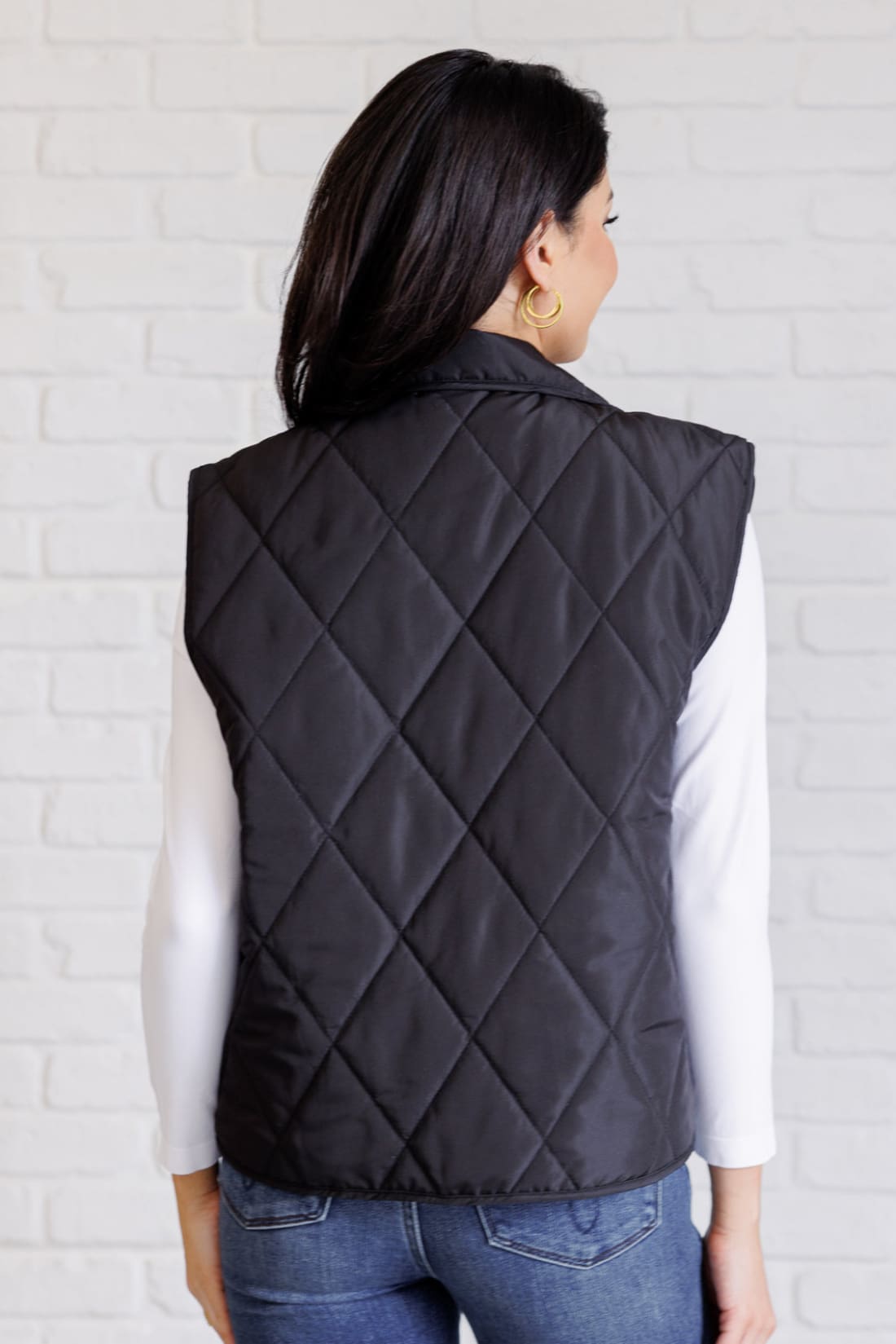 Layering Queen Quilted Puffer Vest in Black | Layers