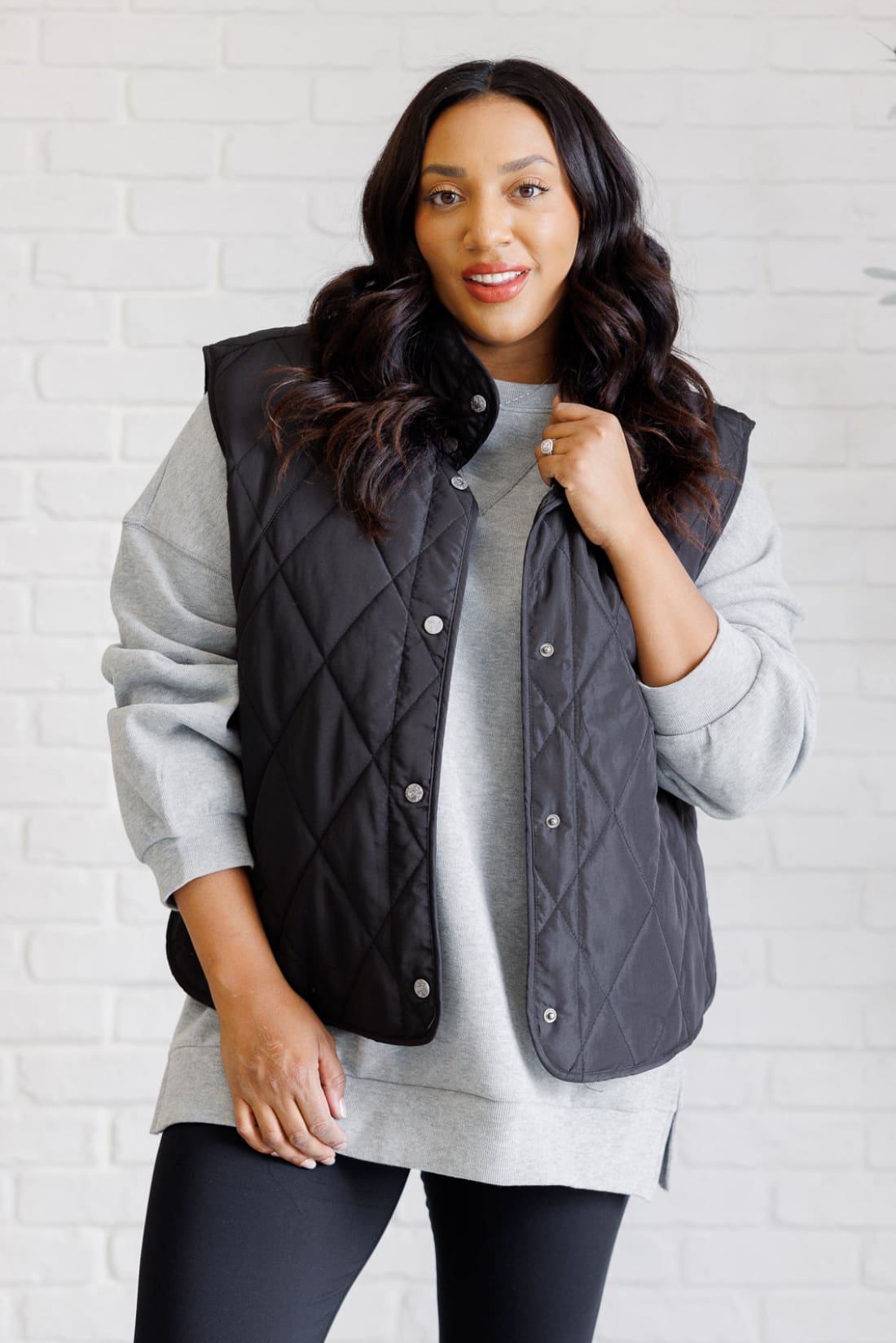 Layering Queen Quilted Puffer Vest in Black | Layers