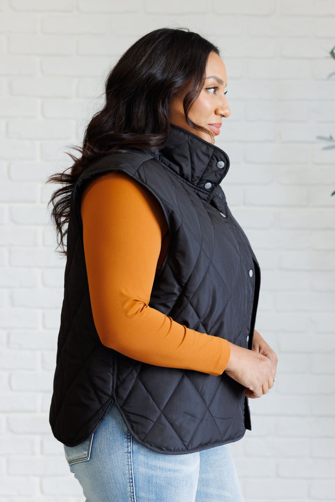 Layering Queen Quilted Puffer Vest in Black | Layers