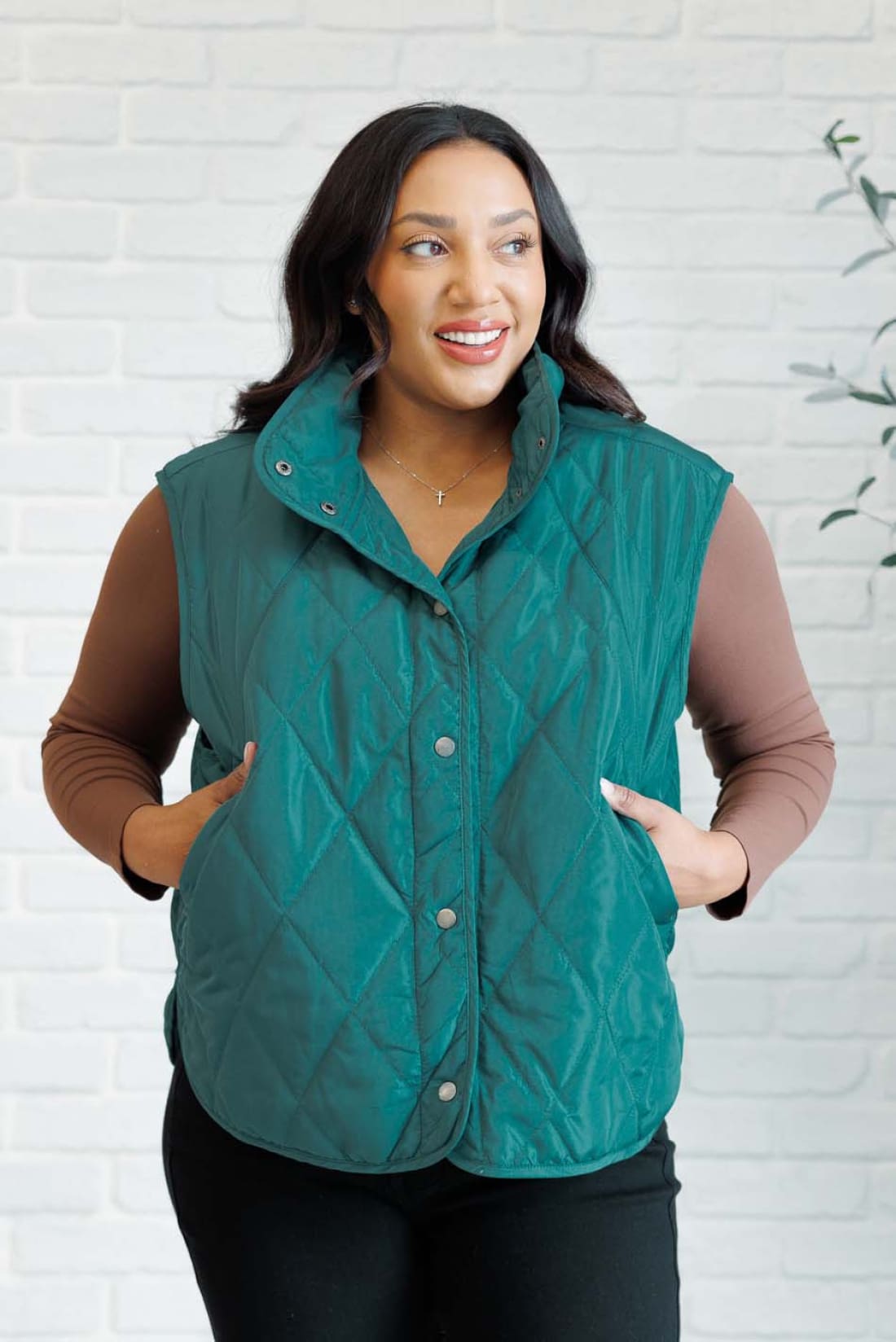 Layering Queen Quilted Puffer Vest in Hunter Green | Layers