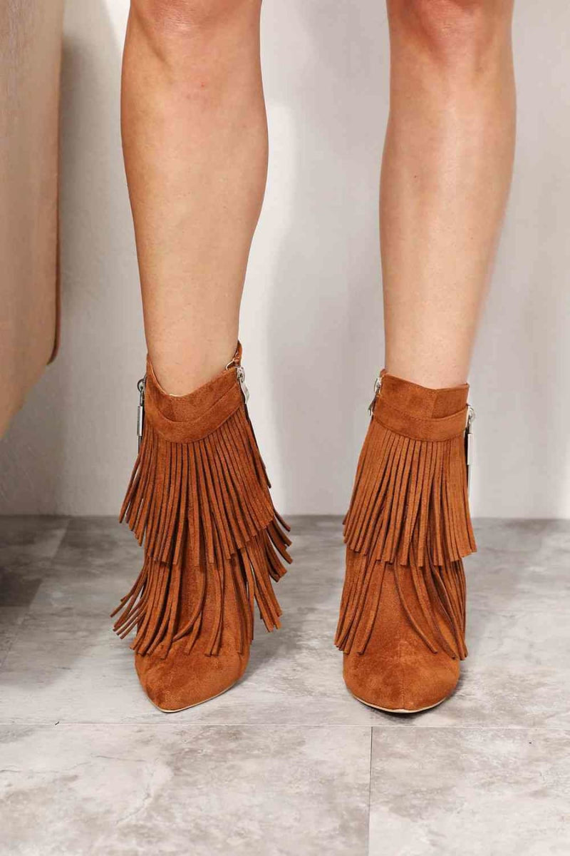 Legend Women’s Tassel Wedge Heel Ankle Booties