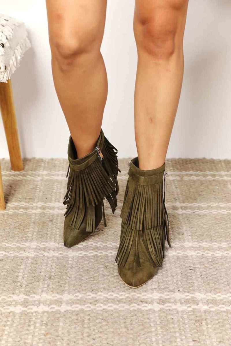 Legend Women’s Tassel Wedge Heel Ankle Booties