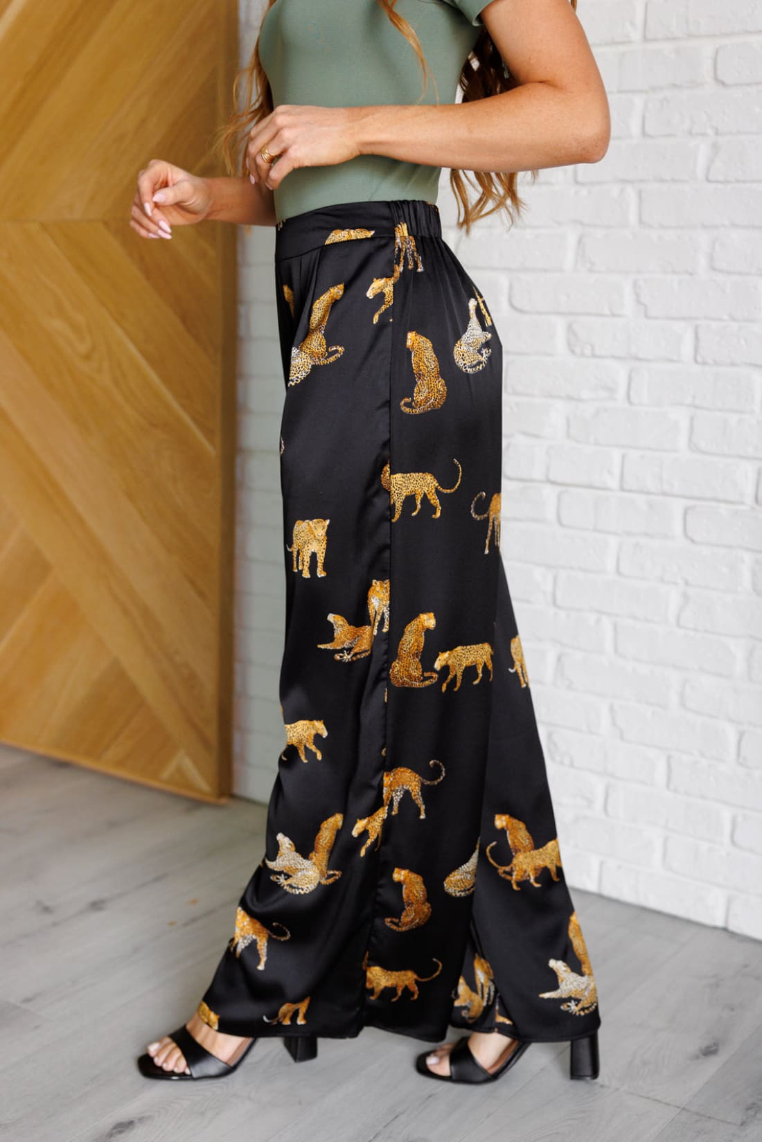 Legendary in Leopard Satin Wide Leg Pants | Pants