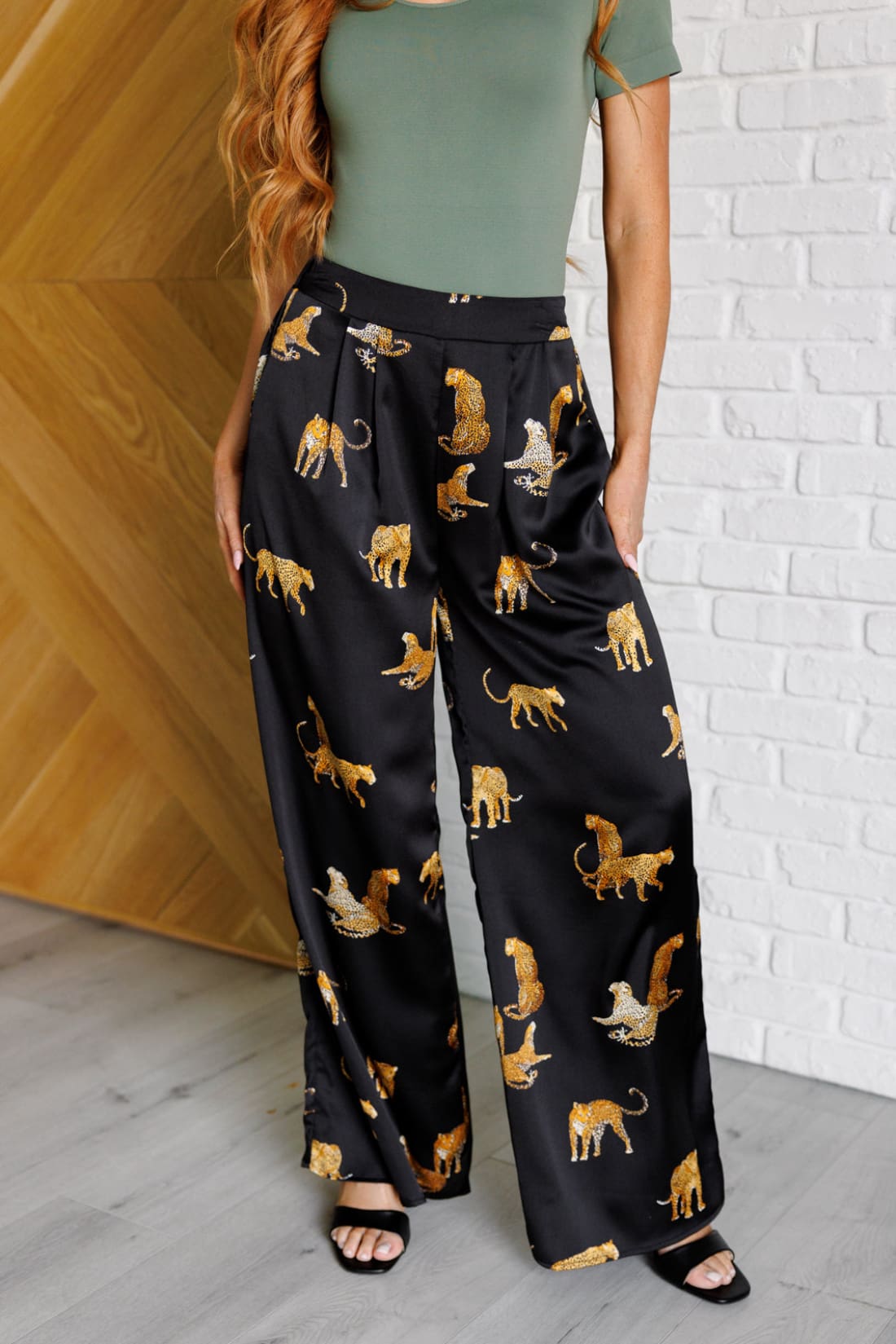 Legendary in Leopard Satin Wide Leg Pants | Pants