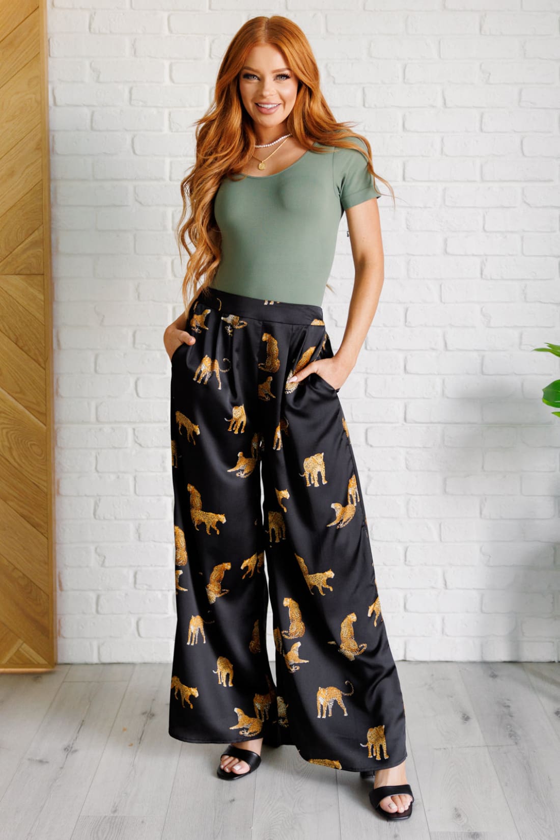 Legendary in Leopard Satin Wide Leg Pants | Pants