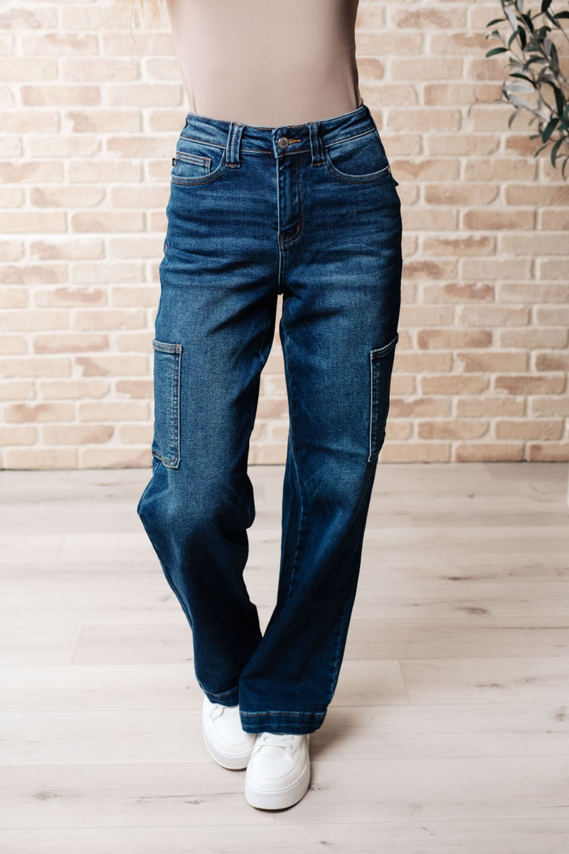 Leila High Rise Cargo Straight Jeans | Womens