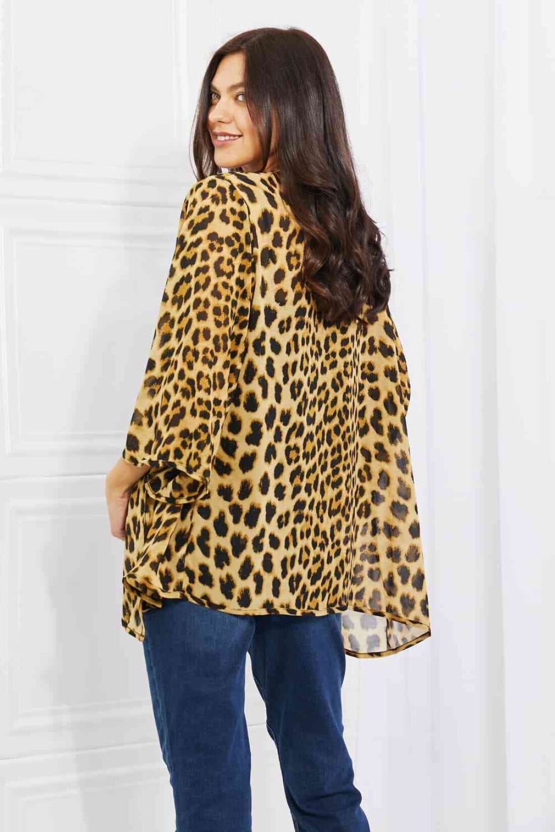 Leopard Print Chiffon Kimono | kimono