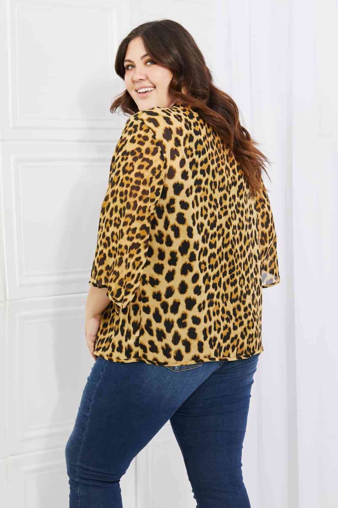 Leopard Print Chiffon Kimono | kimono