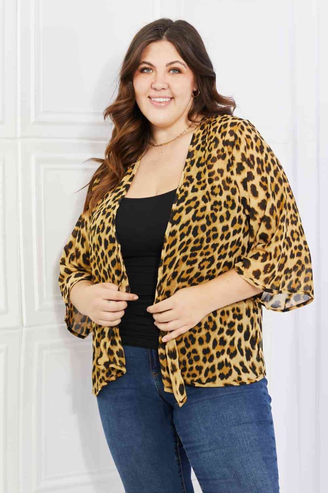 Leopard Print Chiffon Kimono | kimono