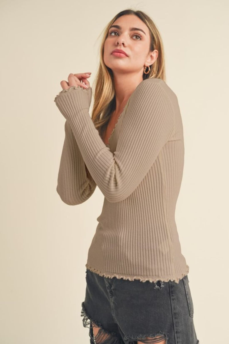 Lettuce Hem Knit Top