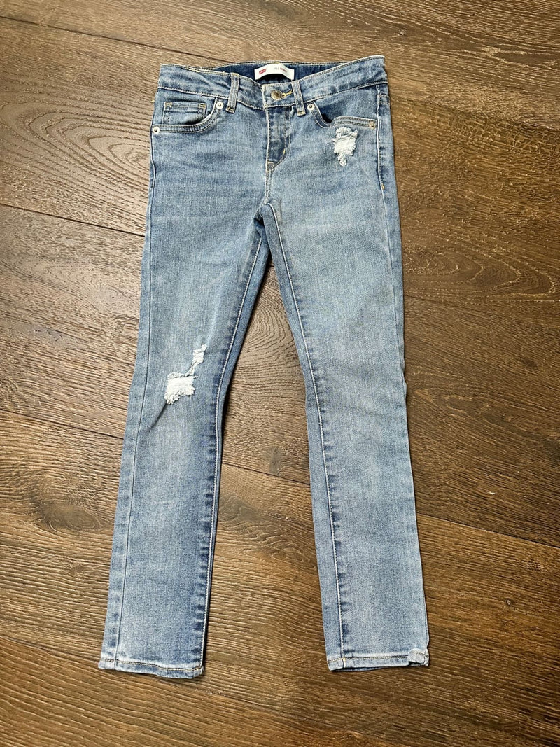 Levi’s Girls’ 711 Skinny Fit Distressed Jeans Vintage Waters Size 7 NWOT