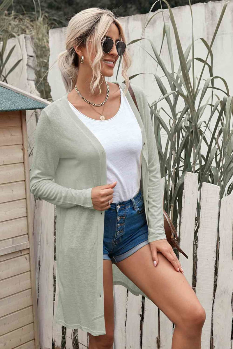 LIghtweight Button Front Longline Cardigan | Sweaters & Cardigans