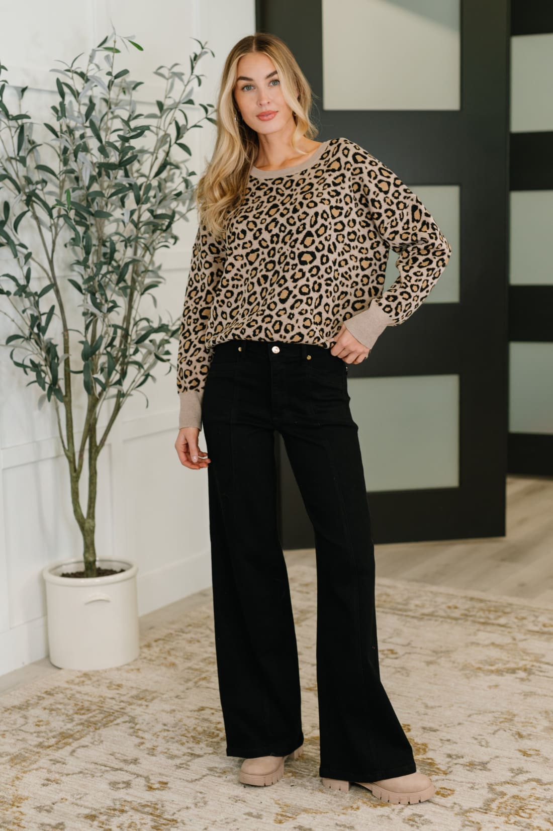 Lil’ Sass Never Hurt Leopard Print Pullover