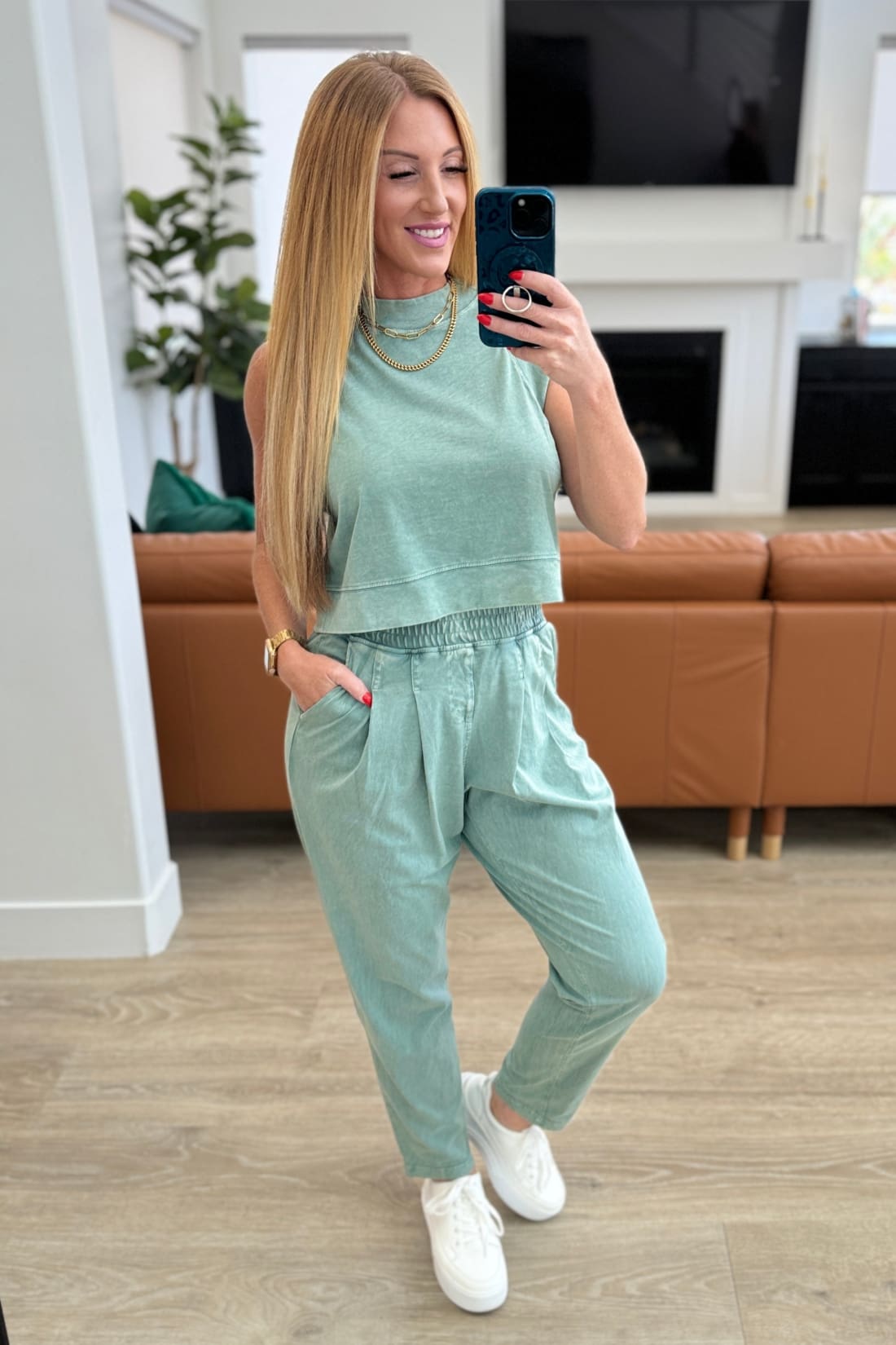 Limber Up Straight Leg Sweats in Olive | Athleisure