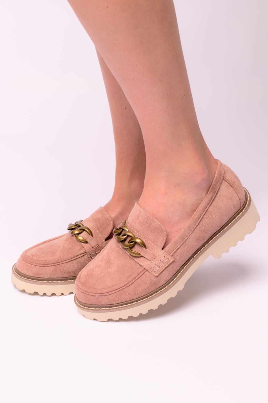 Literally Loafers in Blush Faux Suede | Womens