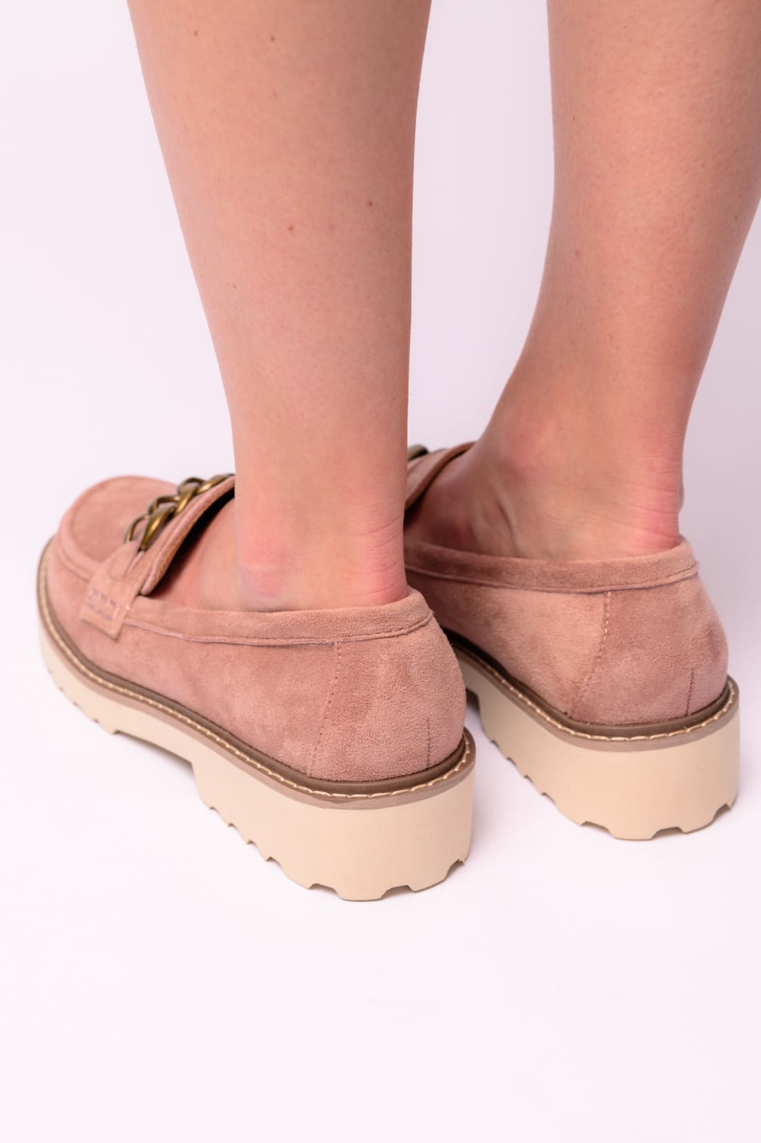 Literally Loafers in Blush Faux Suede | Womens