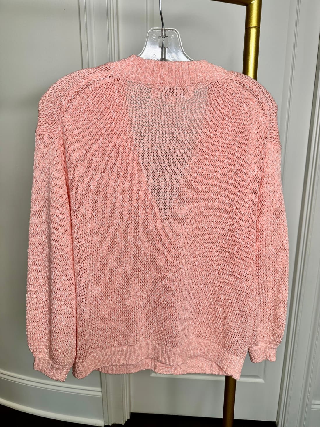 LOFT Peach 3/4 Sleeve Lightweight Summer Cardigan Sweater Medium