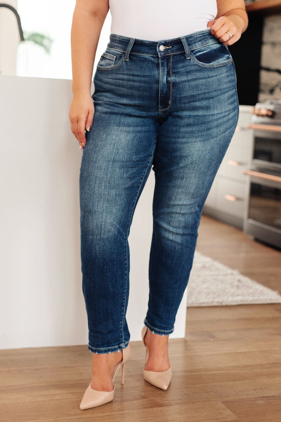 London Midrise Cuffed Boyfriend Jeans | Denim