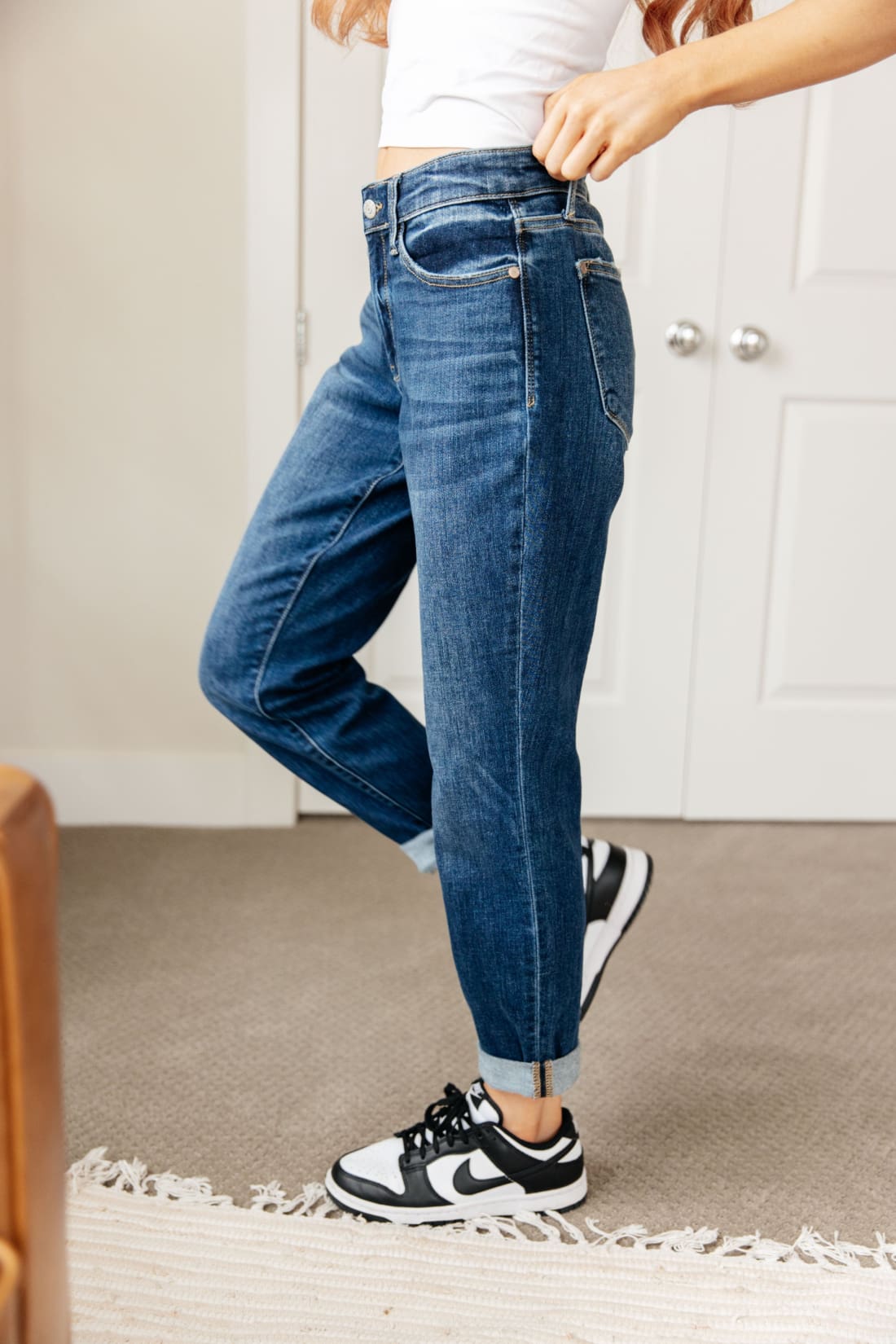 London Midrise Cuffed Boyfriend Jeans | Denim