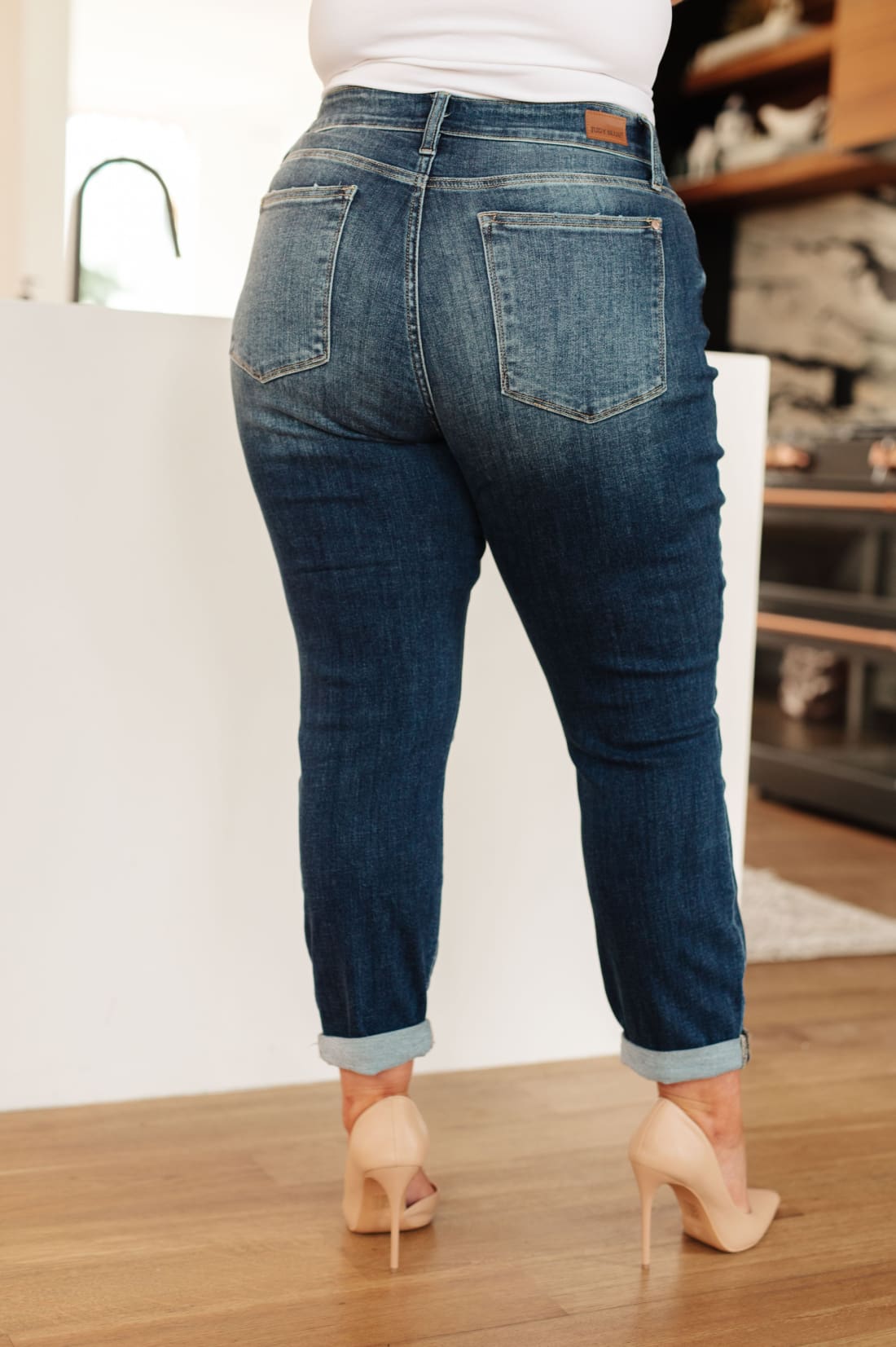 London Midrise Cuffed Boyfriend Jeans | Denim