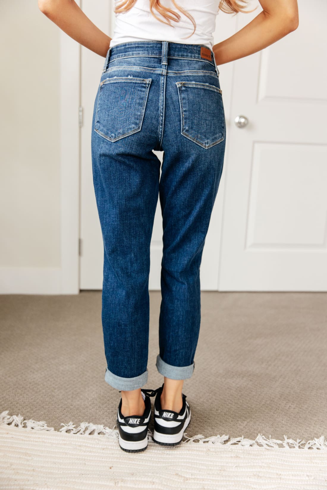 London Midrise Cuffed Boyfriend Jeans | Denim