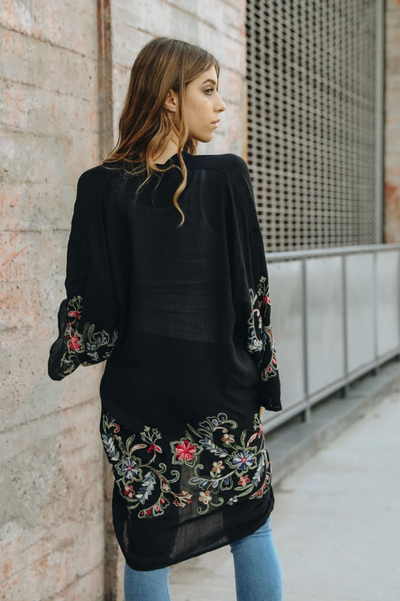 Long Floral Kimono Cardigan | Kimono