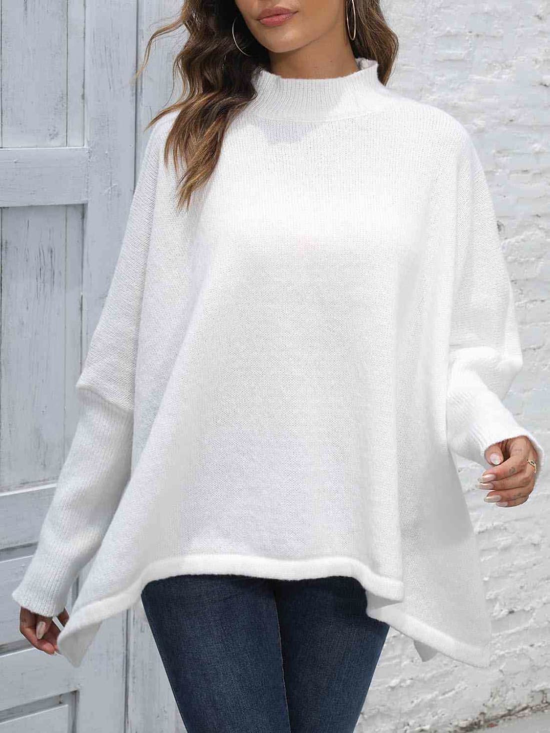 Loose Hem Plain Sweater | Sweaters & Cardigans