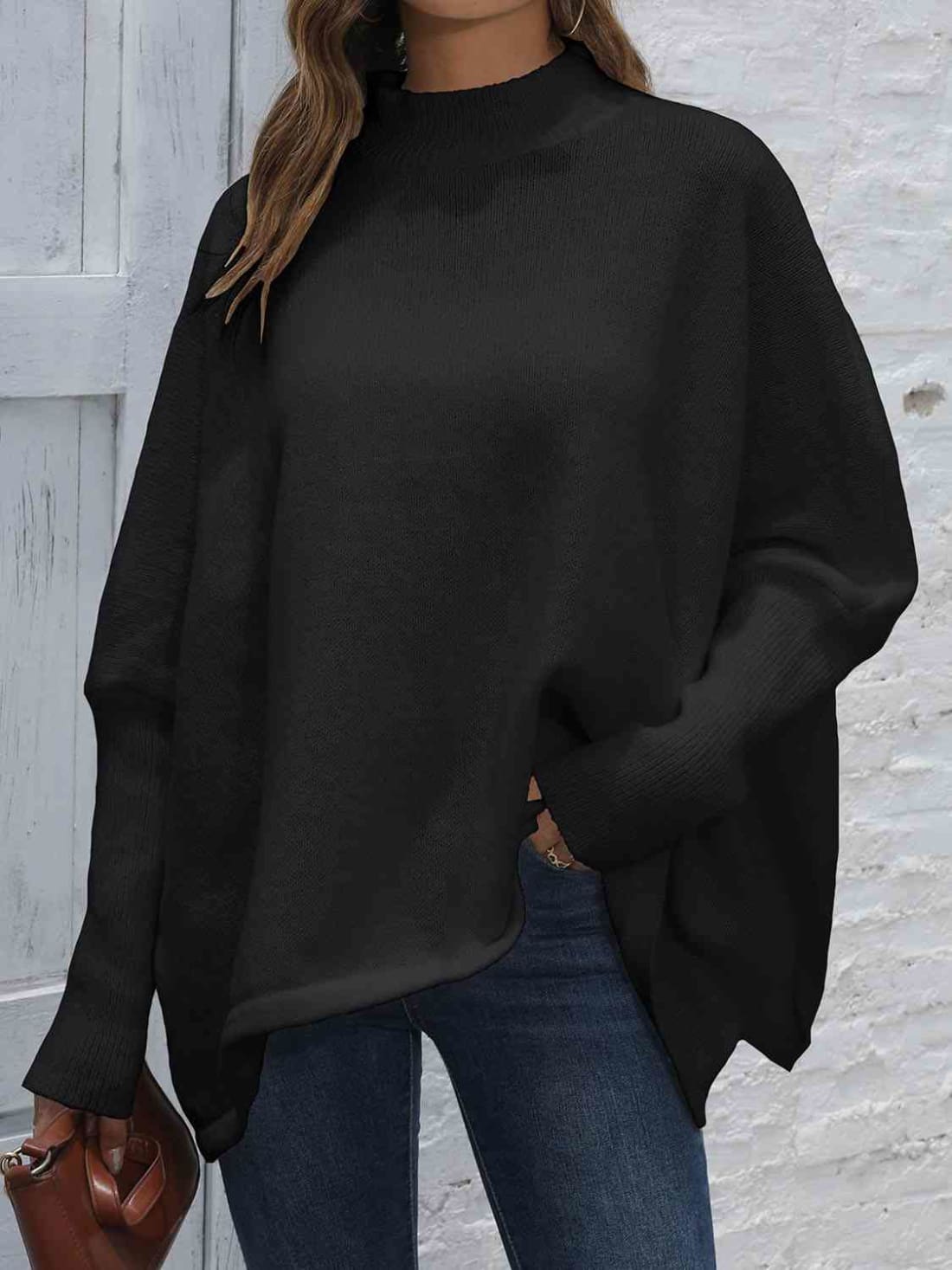 Loose Hem Plain Sweater | Sweaters & Cardigans