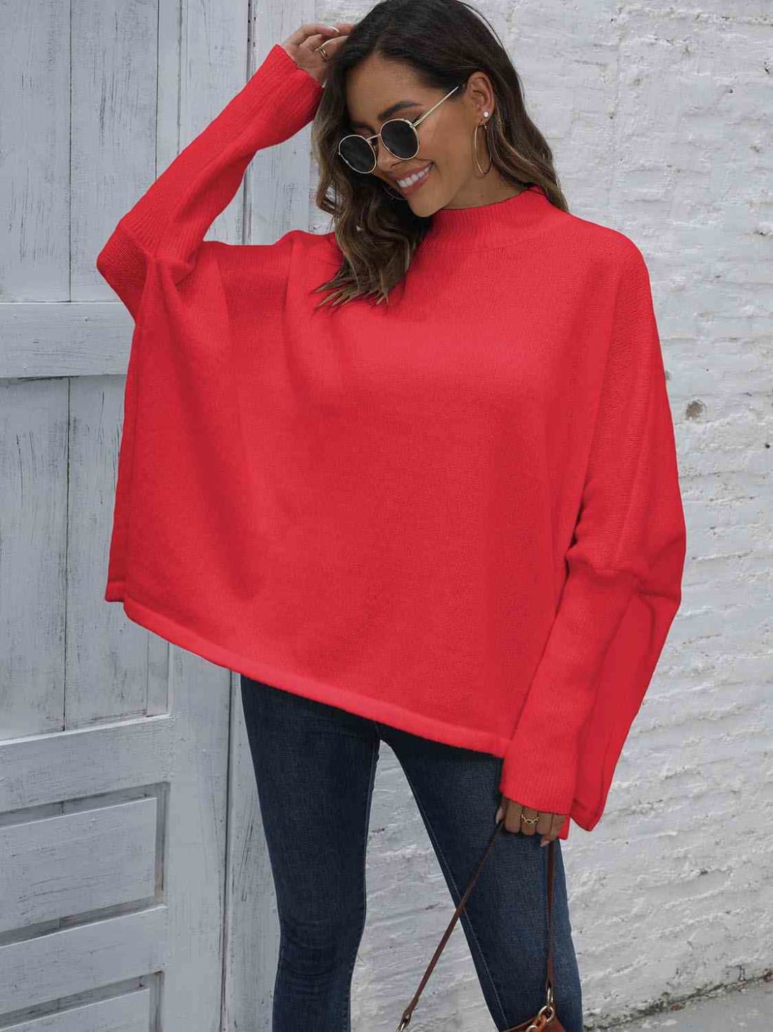 Loose Hem Plain Sweater | Sweaters & Cardigans