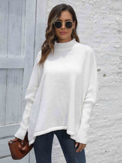 Loose Hem Plain Sweater | Sweaters & Cardigans