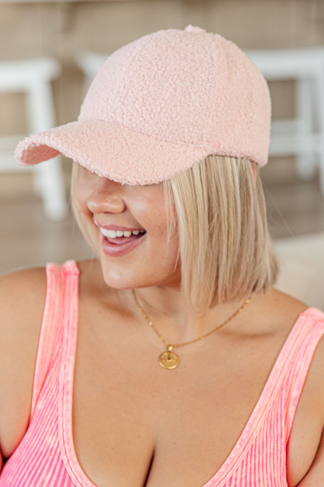 Lyla Sherpa Ball Cap in Pink | hat