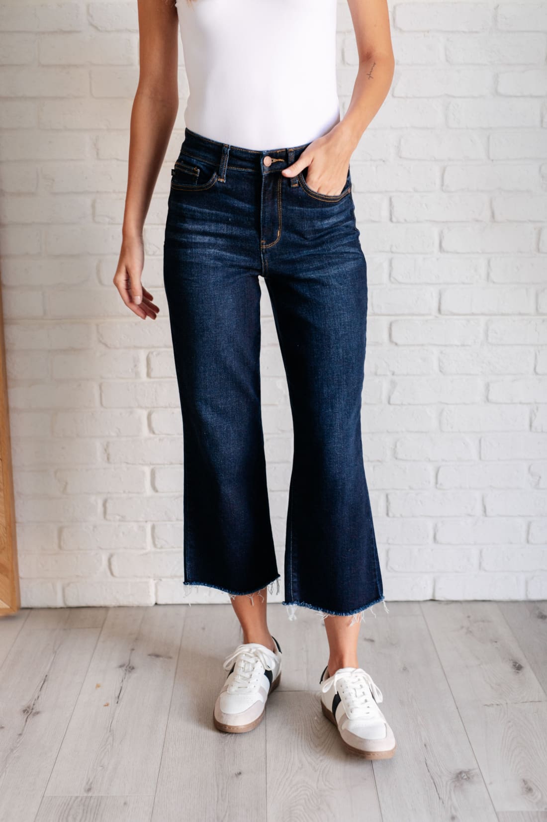 Madeline High Rise Cropped Wide Leg Jeans | Womens