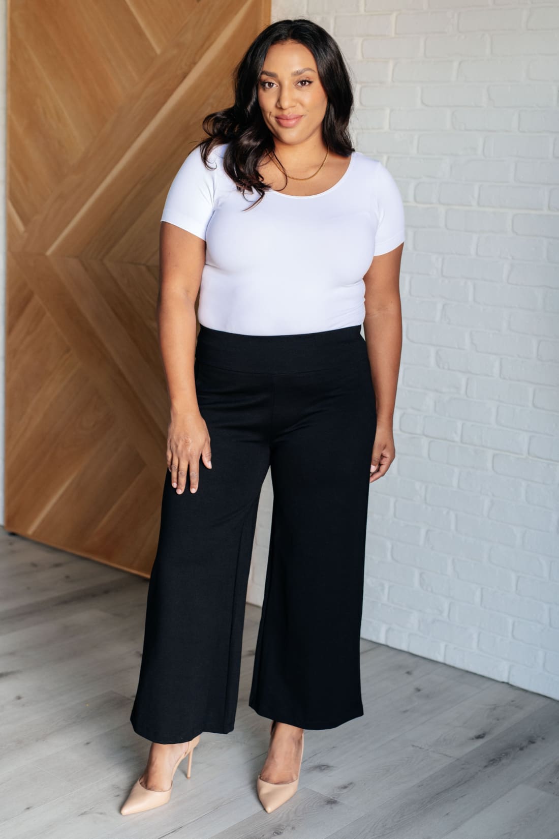 Magic Wide Leg Crop Pants in Black | Bottoms