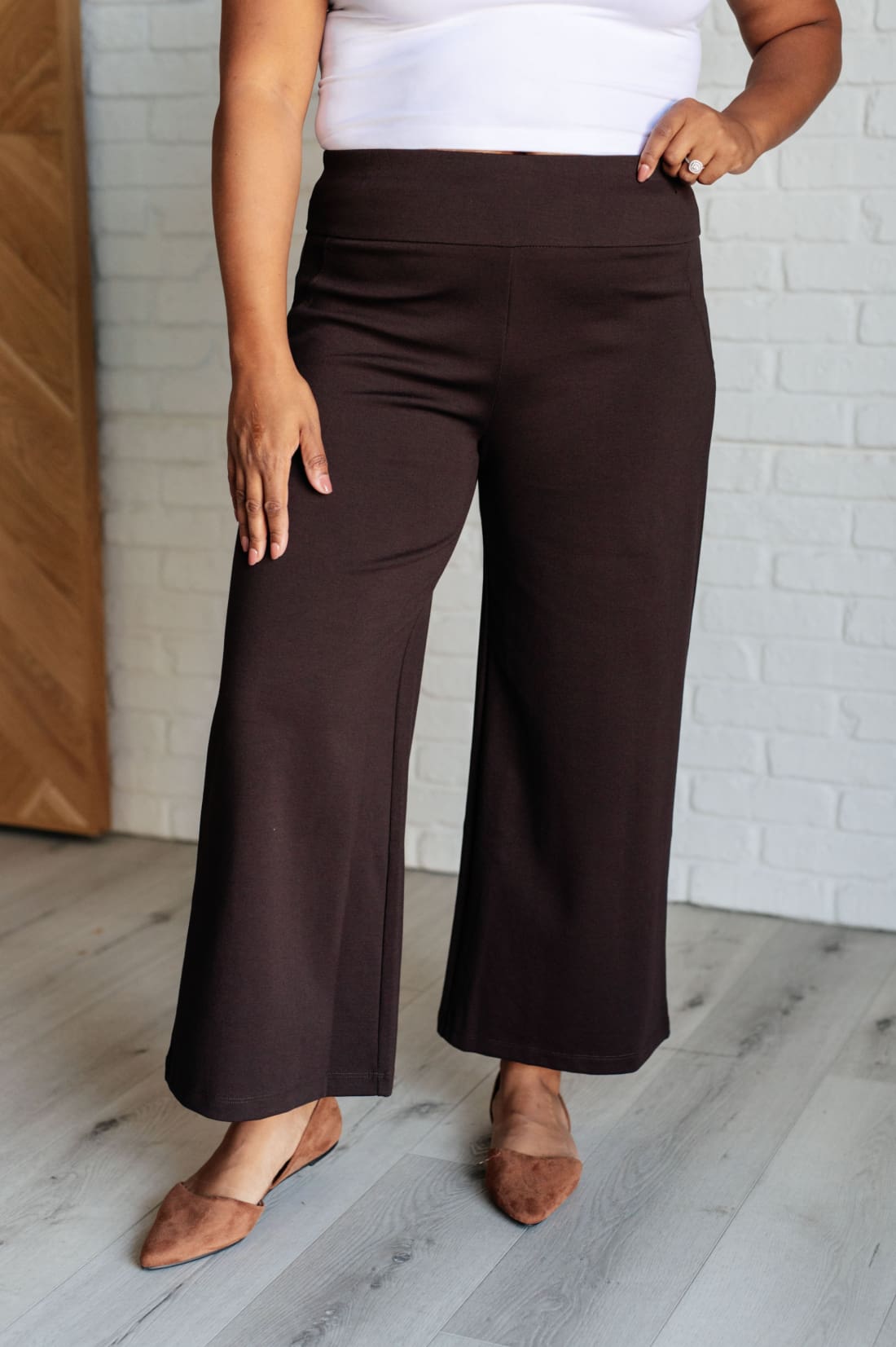 Magic Wide Leg Crop Pants in Chocolate | Pants