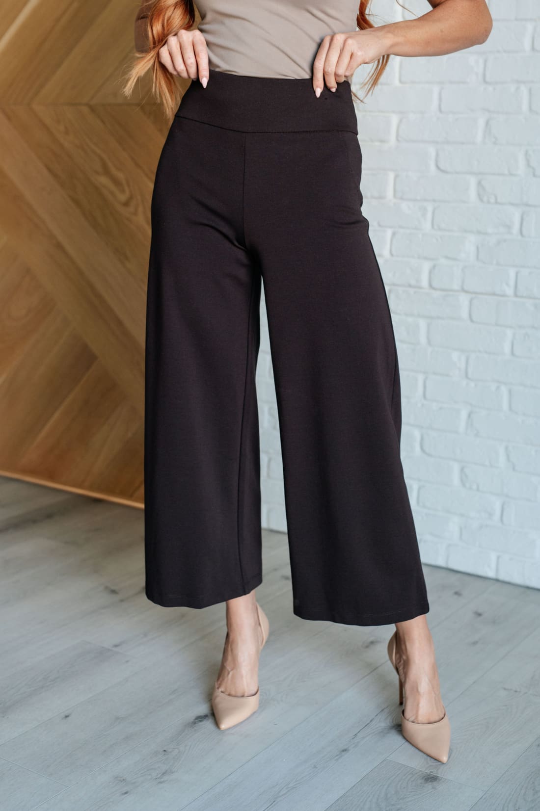 Magic Wide Leg Crop Pants in Chocolate | Pants