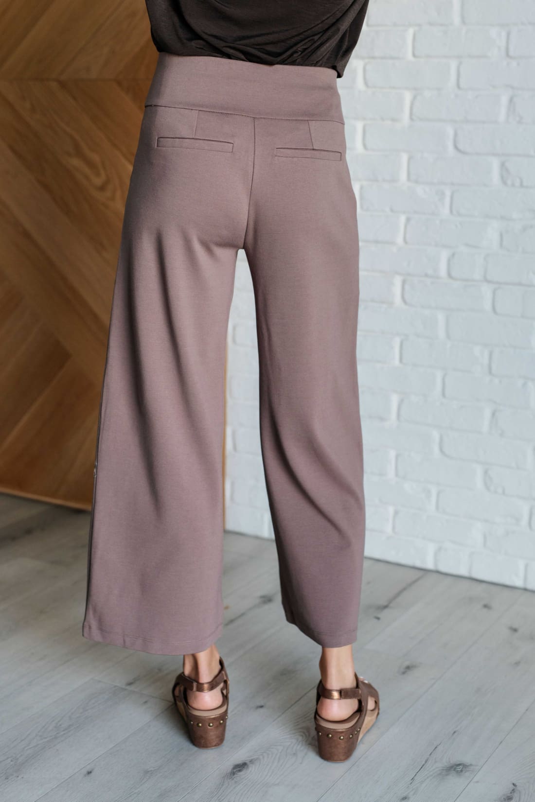 Magic Wide Leg Crop Pants in Dark Mocha | Bottoms