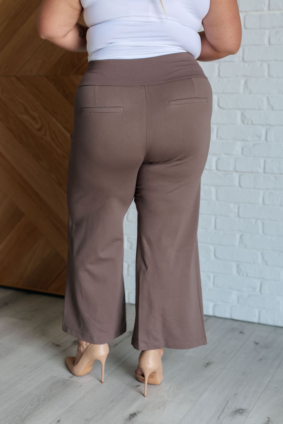 Magic Wide Leg Crop Pants in Dark Mocha | Bottoms