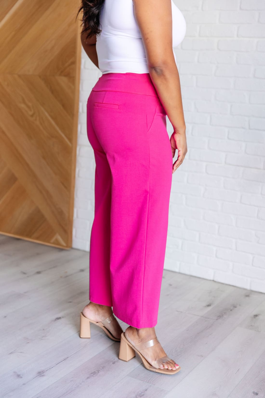 Magic Wide Leg Crop Pants in Hot Pink | pants