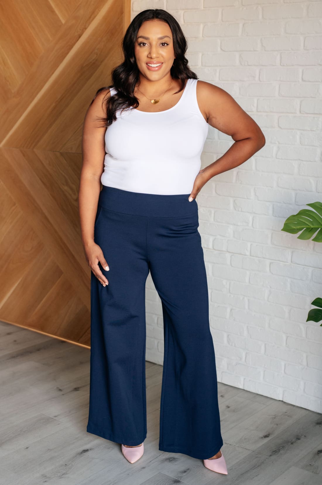 Magic Wide Leg Pants in Navy | Pants