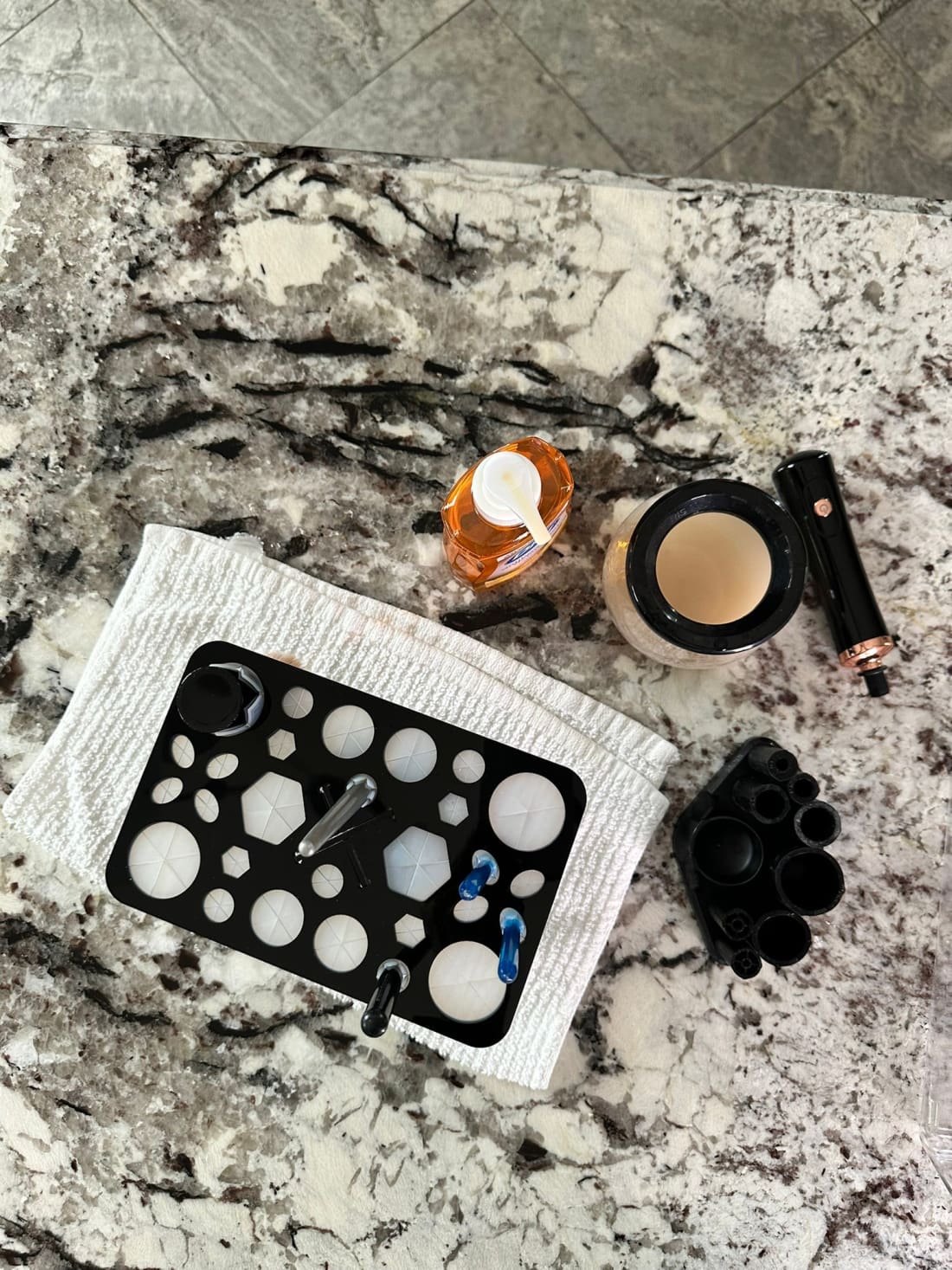 Makeup Brush Cleaning Setup
