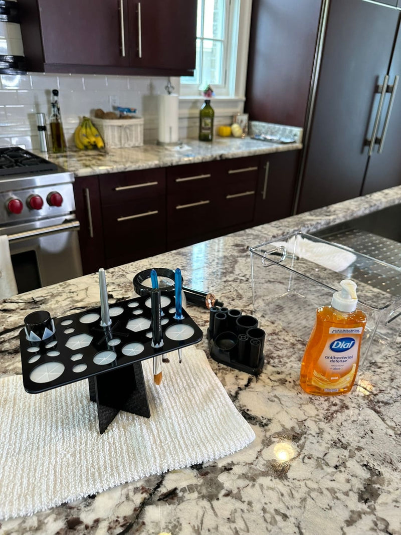Makeup Brush Cleaning Setup