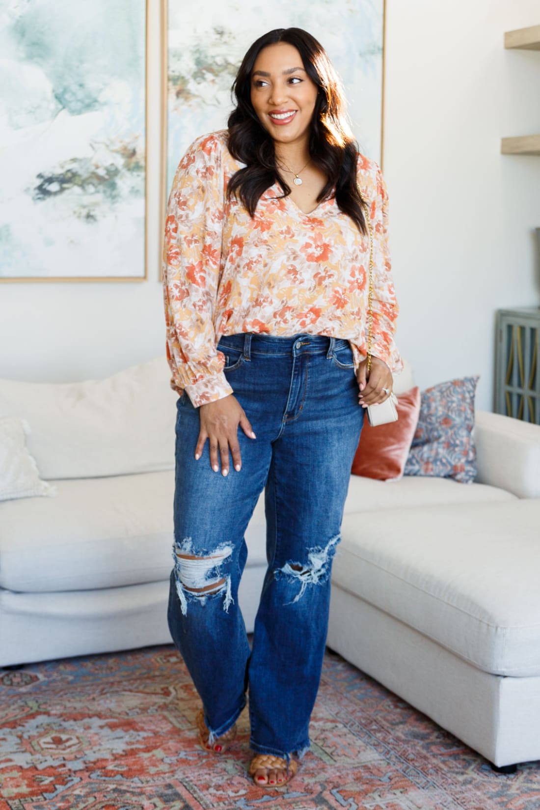 Marigold Dreams Floral Blouse | Blouses & Shirts